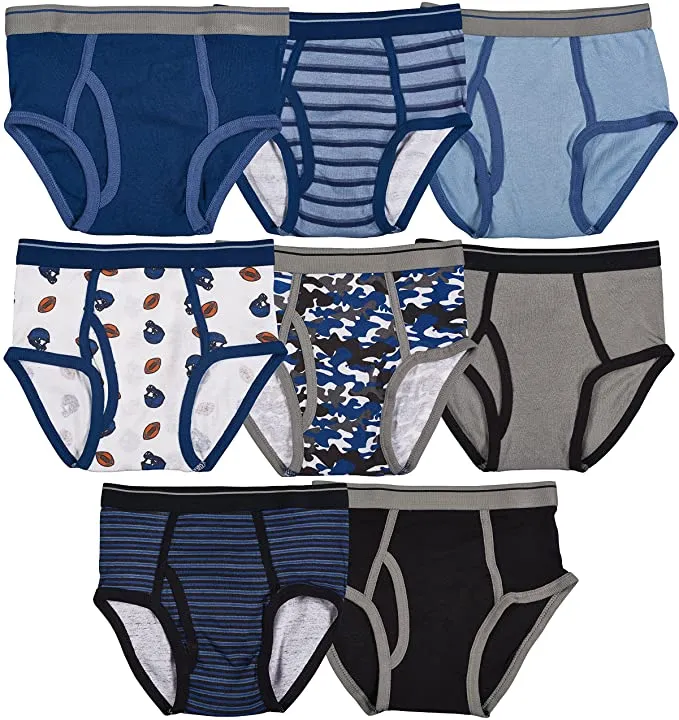 New in package! Trimfit Boys 100% Combed Cotton Dinosaur Sports Camo Briefs 8-Pack, Sz L (8/10)