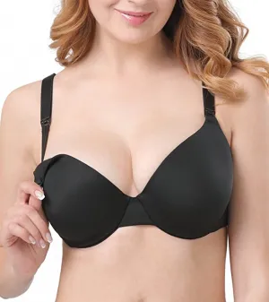 New with tags! DotVol Nursing Bra for Maternity|Underwire Full Coverage Comfort Support Lightly Lined, Black, Sz 40DD!