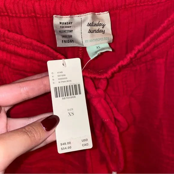 NWT Anthropologie x SaturdaySunday Marie Frayed Cover Up Drawstring Short XS