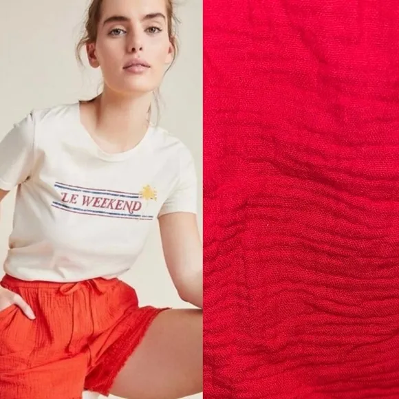 NWT Anthropologie x SaturdaySunday Marie Frayed Cover Up Drawstring Short XS