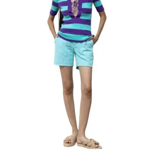 NWT Le Superbe Beach Crawler Aqua Blue Cut Off Shorts Size 4 Reg. $175