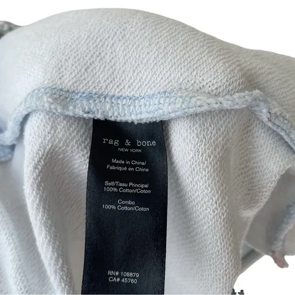 Rag &amp; Bone Light Wash Miramar Printed Sweat Shorts - XS