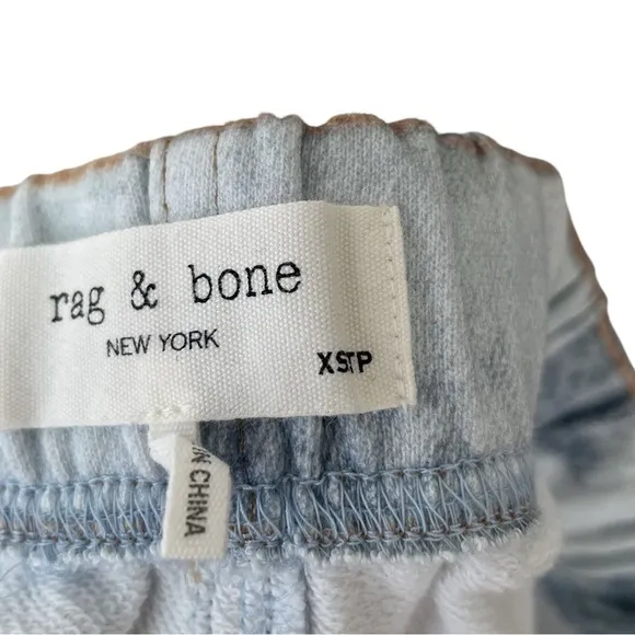Rag &amp; Bone Light Wash Miramar Printed Sweat Shorts - XS