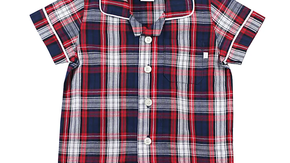 Red and Navy Check Summer Check Boys Pyjamas