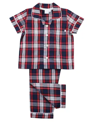 Red and Navy Check Summer Check Boys Pyjamas