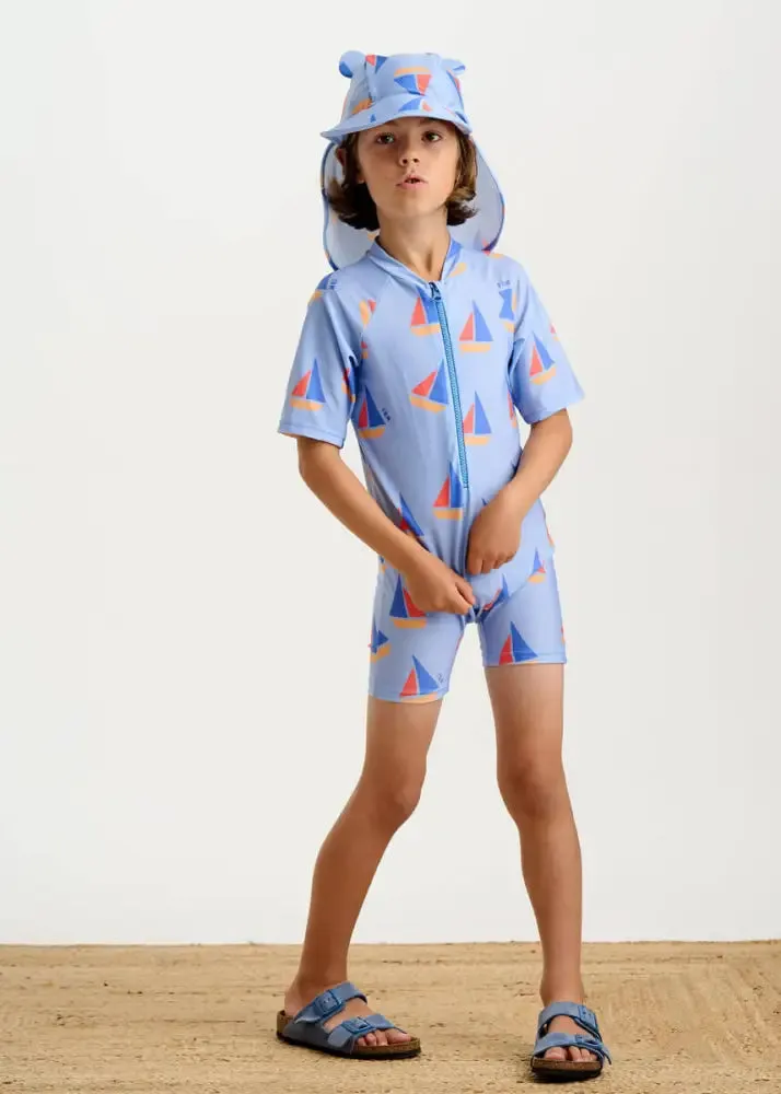 Regatta - Blue Sailboat Baby & Kids Swim Hat
