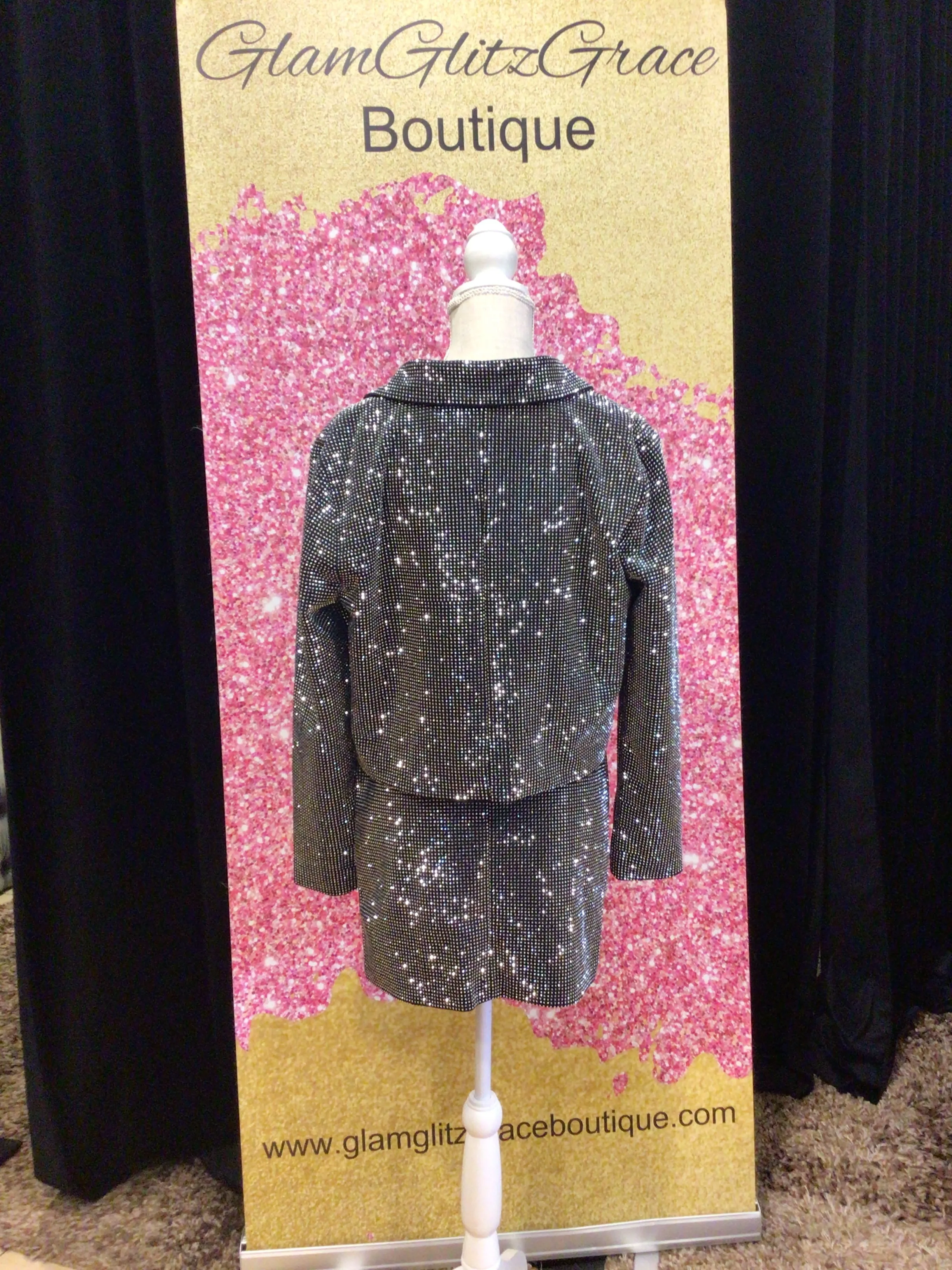 Rhinestone Studded Mini Skirt