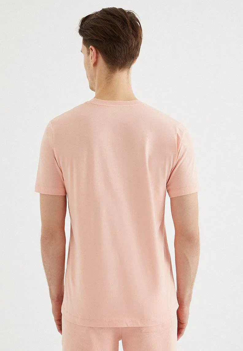 Somon Bisiklet Yaka Regular Fit Pamuklu Erkek T-Shirt VITAL