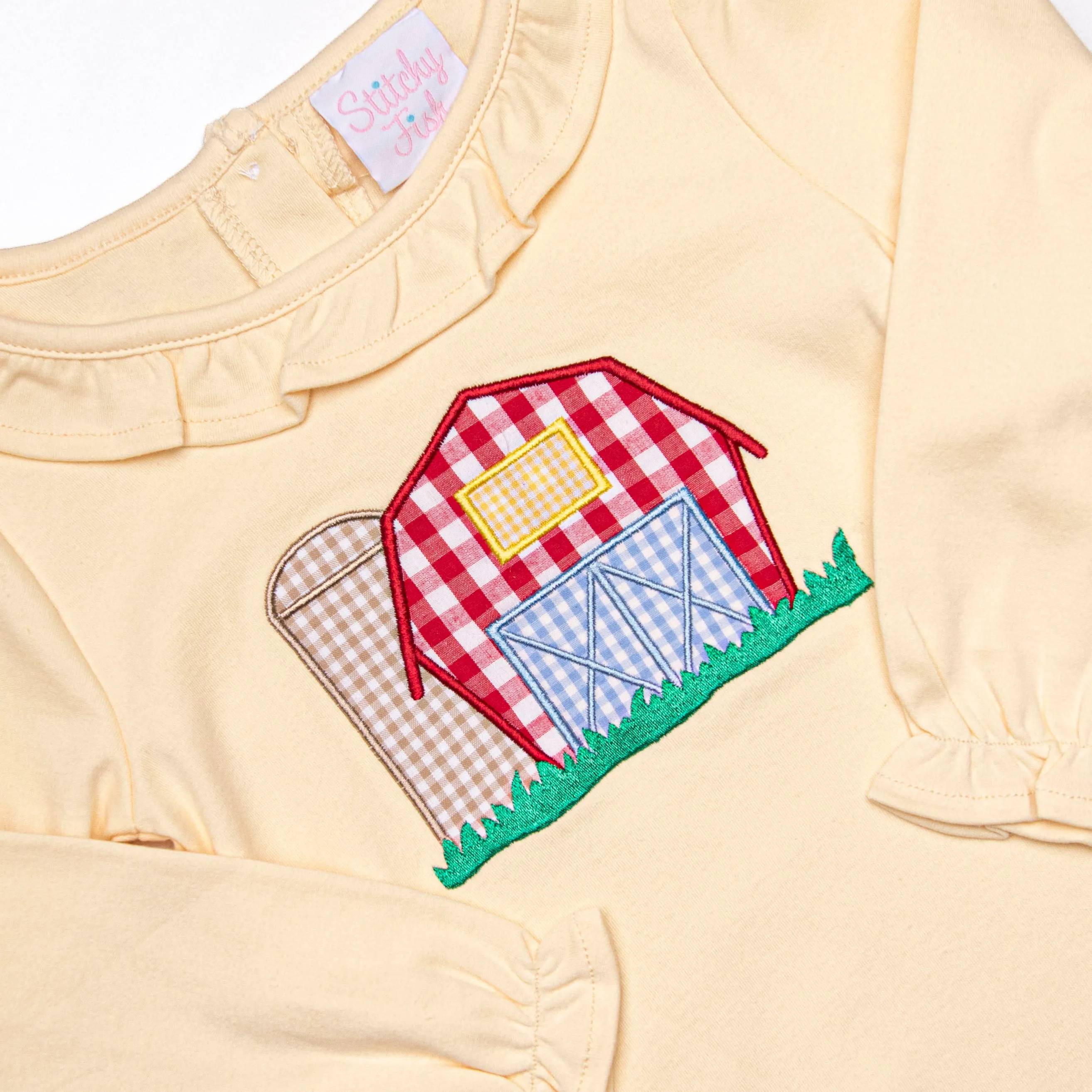 Southern Silo Applique Ruffle Bloomer Set, Yellow