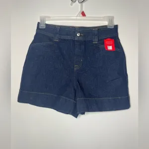 SPANX Denim Shorts Size‎ Med Dark Wash Stretchy Pull On NWT
