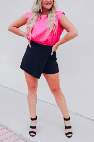 Tai Wrap Mini Skort - Black