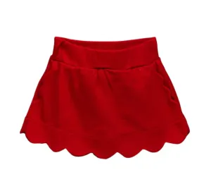 The Proper Peony Red Scallop Skort