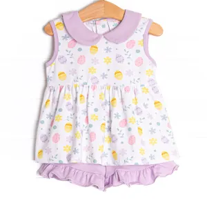 To Dye For Ruffle Short Set, Purple