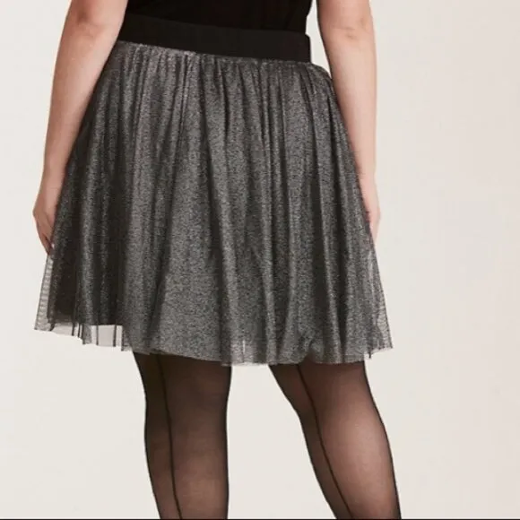 TORRID GOTH WEDDING NEW YEAR SHIMMER TULLE CHALLIS MINI SKATER SKIRT 1 1X 14 16