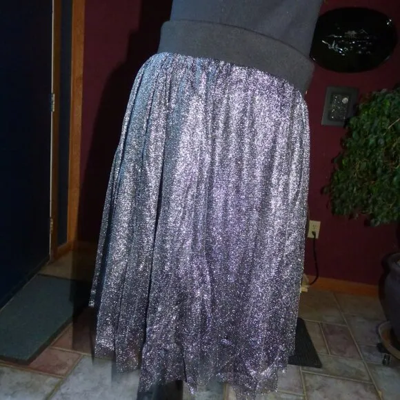 TORRID GOTH WEDDING NEW YEAR SHIMMER TULLE CHALLIS MINI SKATER SKIRT 1 1X 14 16
