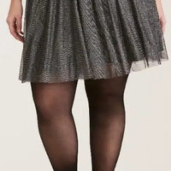 TORRID GOTH WEDDING NEW YEAR SHIMMER TULLE CHALLIS MINI SKATER SKIRT 1 1X 14 16