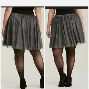 TORRID GOTH WEDDING NEW YEAR SHIMMER TULLE CHALLIS MINI SKATER SKIRT 1 1X 14 16