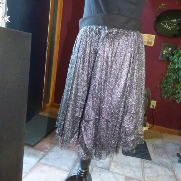 TORRID GOTH WEDDING NEW YEAR SHIMMER TULLE CHALLIS MINI SKATER SKIRT 1 1X 14 16