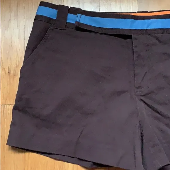 Tory Burch Brown and Blue Cotton Shorts 12