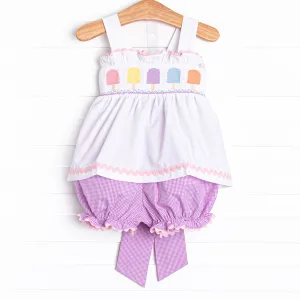 Tuesday Treats Smocked Bloomer Set, Purple