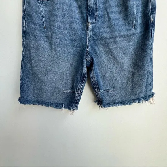 WE THE FREE By FREE PEOPLE Ghost Town Long Shorts Denim Size 31 Bodie Blue
