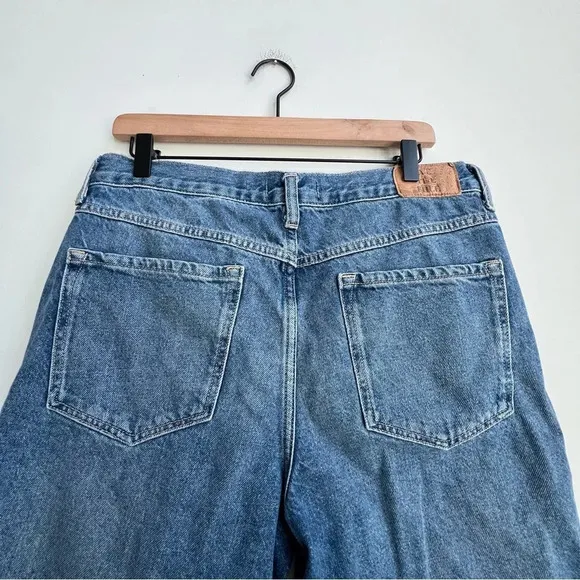 WE THE FREE By FREE PEOPLE Ghost Town Long Shorts Denim Size 31 Bodie Blue