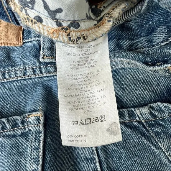 WE THE FREE By FREE PEOPLE Ghost Town Long Shorts Denim Size 31 Bodie Blue