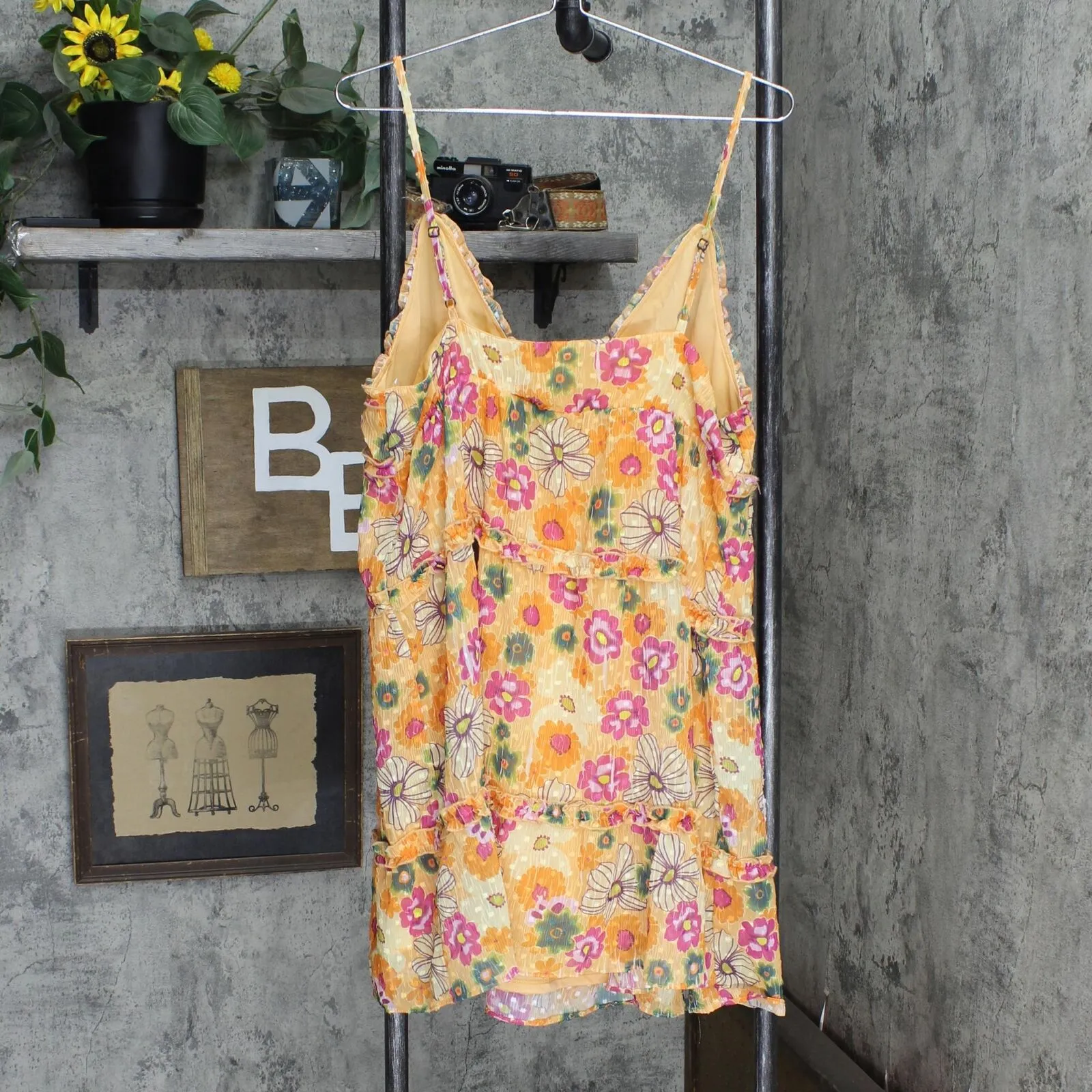 Wild Fable Women's Sleeveless Tiered Babydoll Dress TARD920BJ Peach Orange XXL
