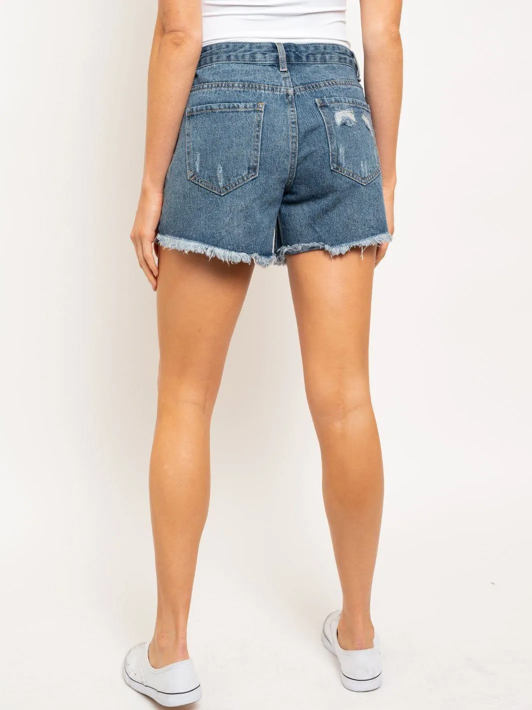 WOMEN'S DENIM BOYFRIEND DECON SHORTS