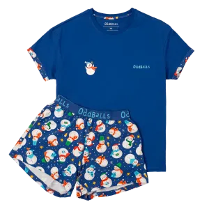 Womens Short Pyjamas - Snowman - Shorts & T-Shirt