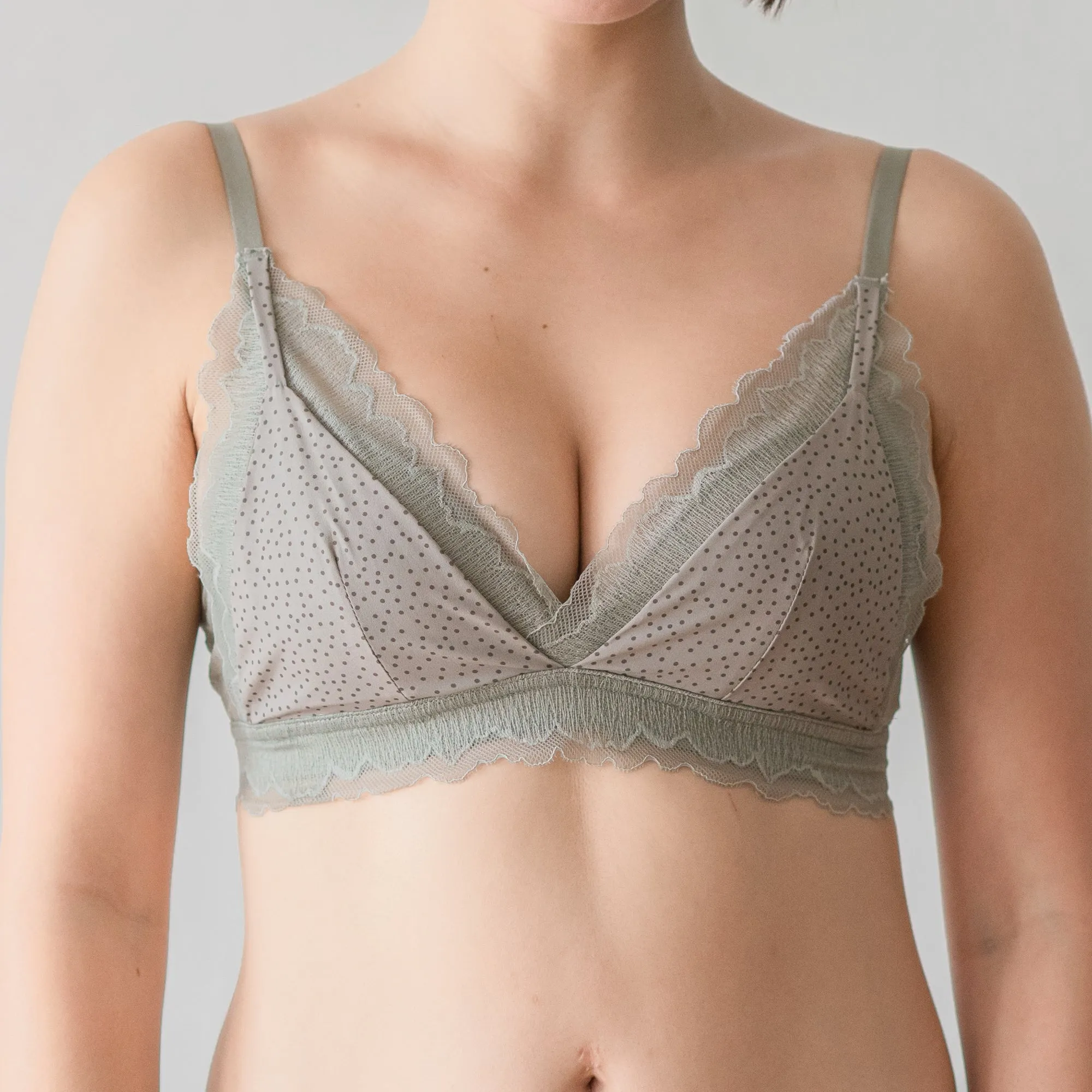 You Glow! Mini Polka Dots Bralette in Grey (Size S & M Only)