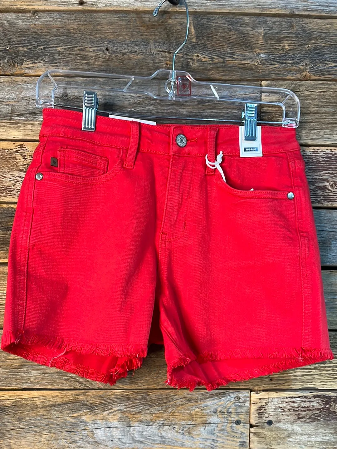 Zoe Judy Red Fray Short